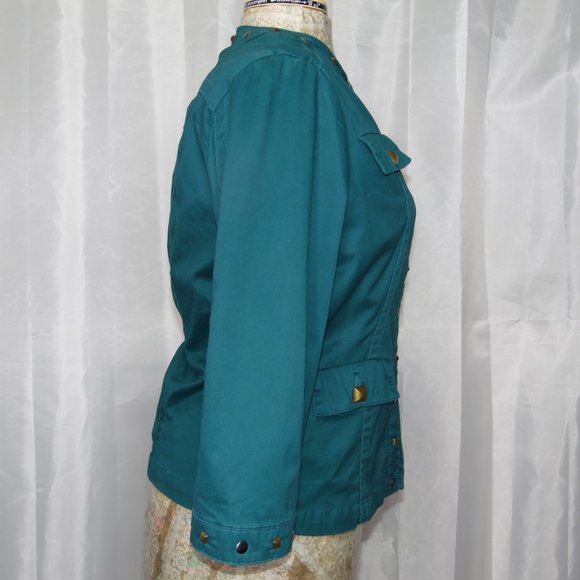 Live a little Teal Studded Jacket - Picture 3 of 8